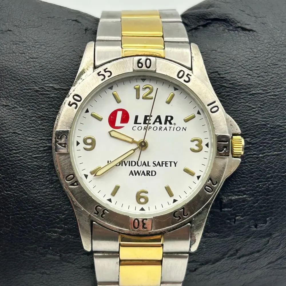 Lear Corporation Two-tone Diver/Sport Design Watch Working New Battery